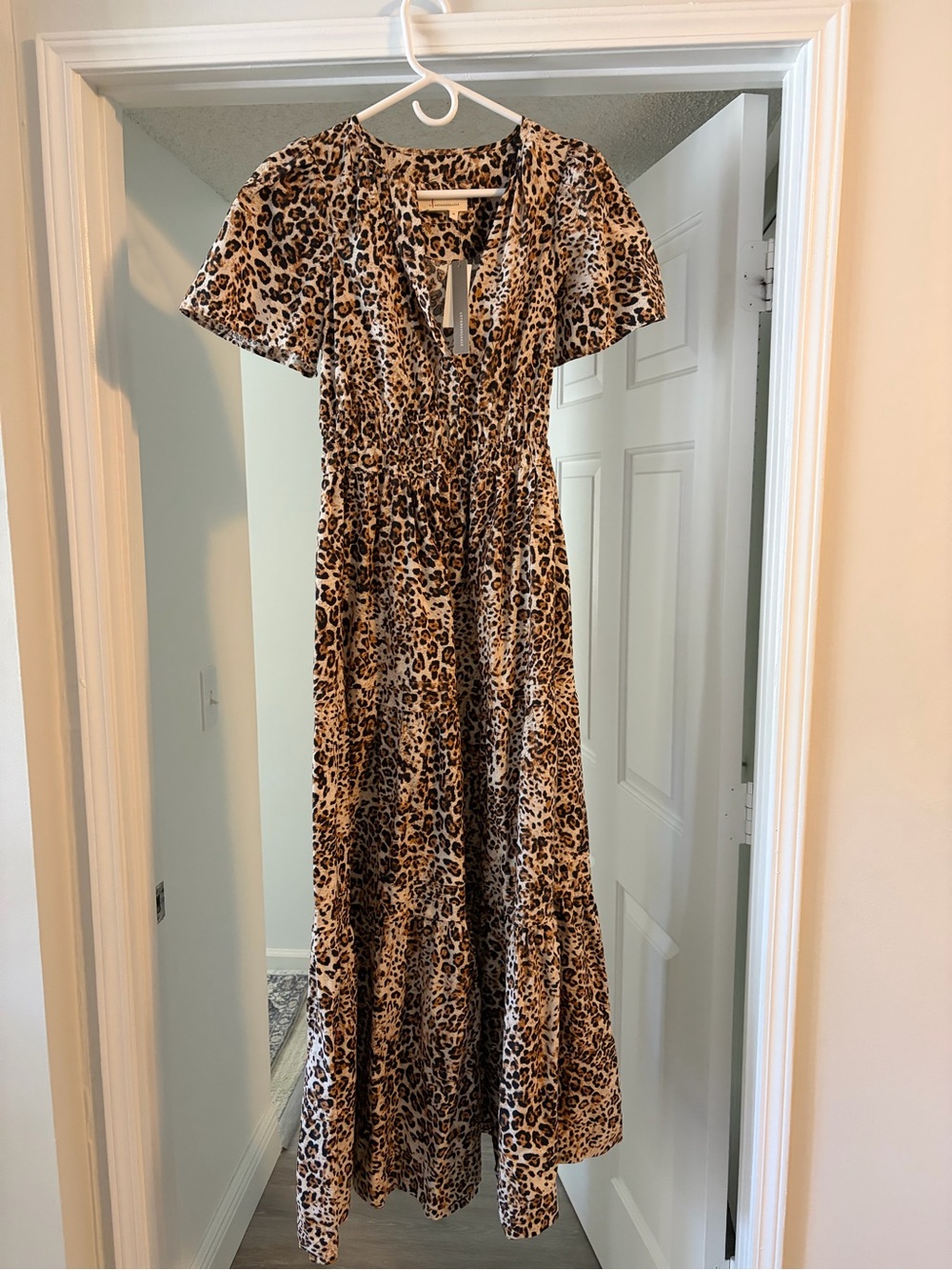 Anthropologie Leopard Print Maxi Dress in Brown and Black Somerset style